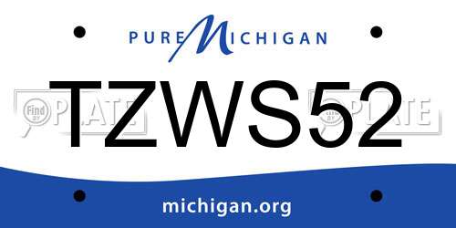 TZWS52 Michigan License Plate