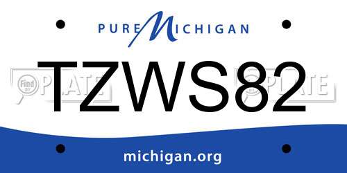 TZWS82 Michigan License Plate