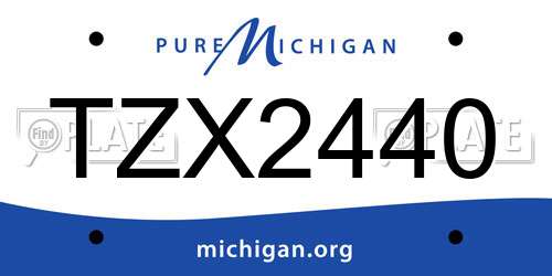 TZX2440 Michigan License Plate