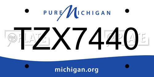 TZX7440 Michigan License Plate