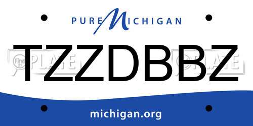 TZZDBBZ Michigan License Plate