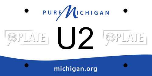 U2 Michigan License Plate