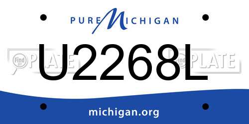 U2268L Michigan License Plate