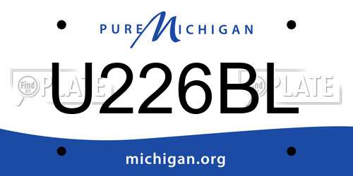U226BL Michigan License Plate