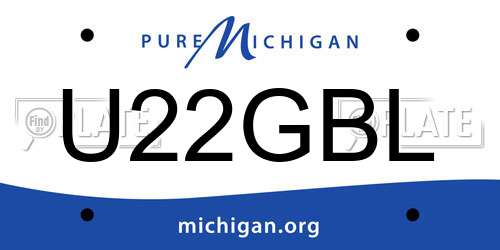 U22GBL Michigan License Plate