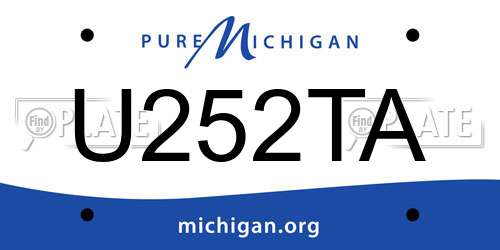 U252TA Michigan License Plate