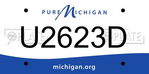 U2623D Michigan License Plate