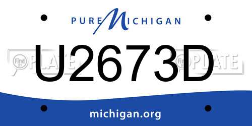 U2673D Michigan License Plate