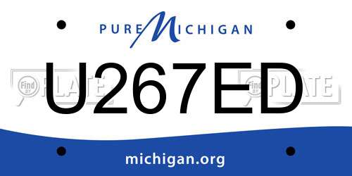U267ED Michigan License Plate