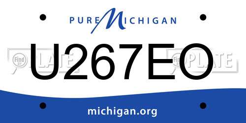 U267EO Michigan License Plate