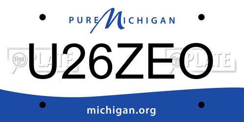 U26ZEO Michigan License Plate