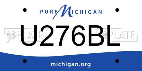 U276BL Michigan License Plate