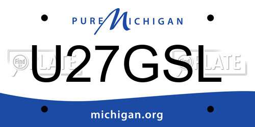 U27GSL Michigan License Plate