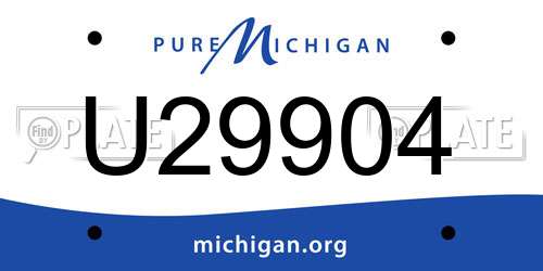 U29904 Michigan License Plate