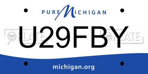 U29FBY Michigan License Plate
