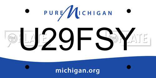 U29FSY Michigan License Plate