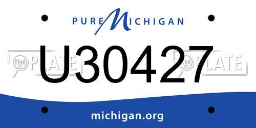 U30427 Michigan License Plate