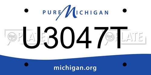 U3047T Michigan License Plate