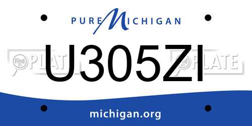 U305ZI Michigan License Plate