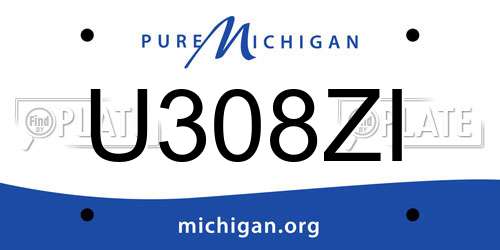 U308ZI Michigan License Plate