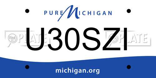 U30SZI Michigan License Plate