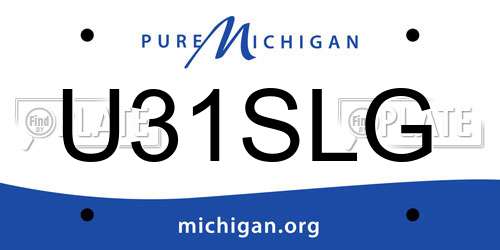 U31SLG Michigan License Plate