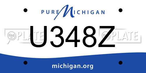 U348Z Michigan License Plate