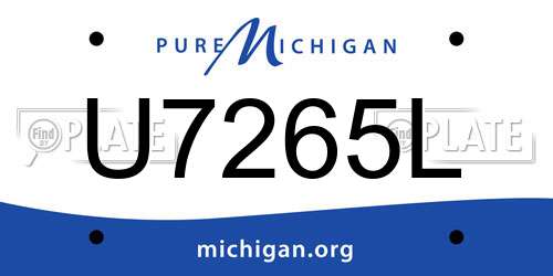 U7265L Michigan License Plate