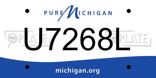 U7268L Michigan License Plate