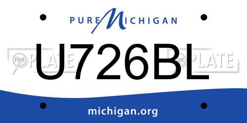 U726BL Michigan License Plate