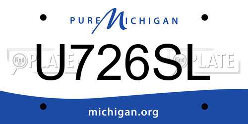 U726SL Michigan License Plate
