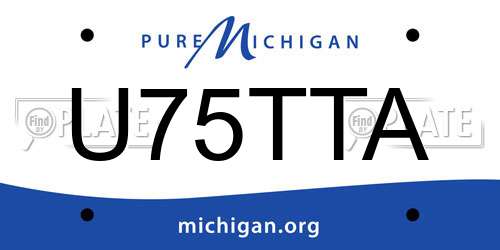 U75TTA Michigan License Plate