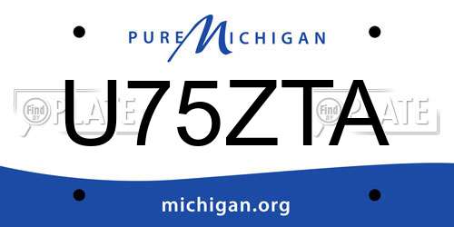 U75ZTA Michigan License Plate