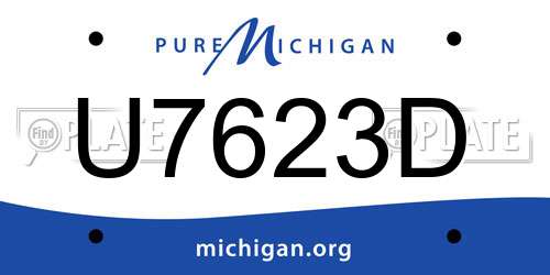 U7623D Michigan License Plate