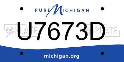 U7673D Michigan License Plate
