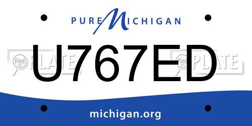 U767ED Michigan License Plate