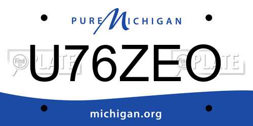 U76ZEO Michigan License Plate
