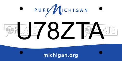 U78ZTA Michigan License Plate
