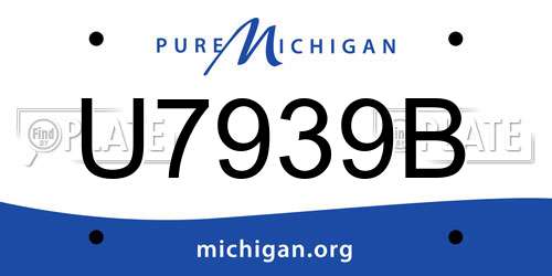 U7939B Michigan License Plate