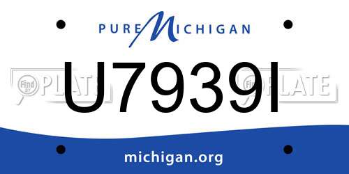 U7939I Michigan License Plate