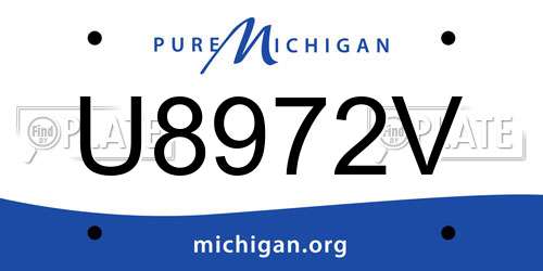 U8972V Michigan License Plate