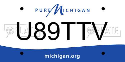 U89TTV Michigan License Plate