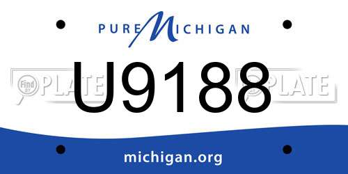 U9188 Michigan License Plate