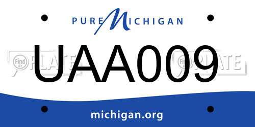 UAA009 Michigan License Plate