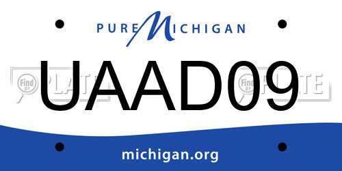 UAAD09 Michigan License Plate