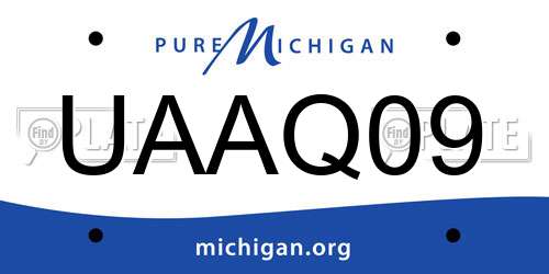 UAAQ09 Michigan License Plate