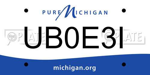UB0E3I Michigan License Plate