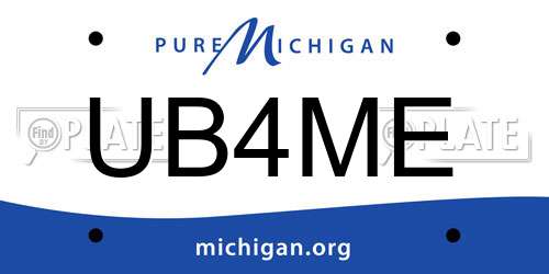 UB4ME Michigan License Plate