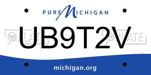 UB9T2V Michigan License Plate