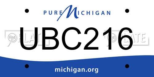 UBC216 Michigan License Plate
